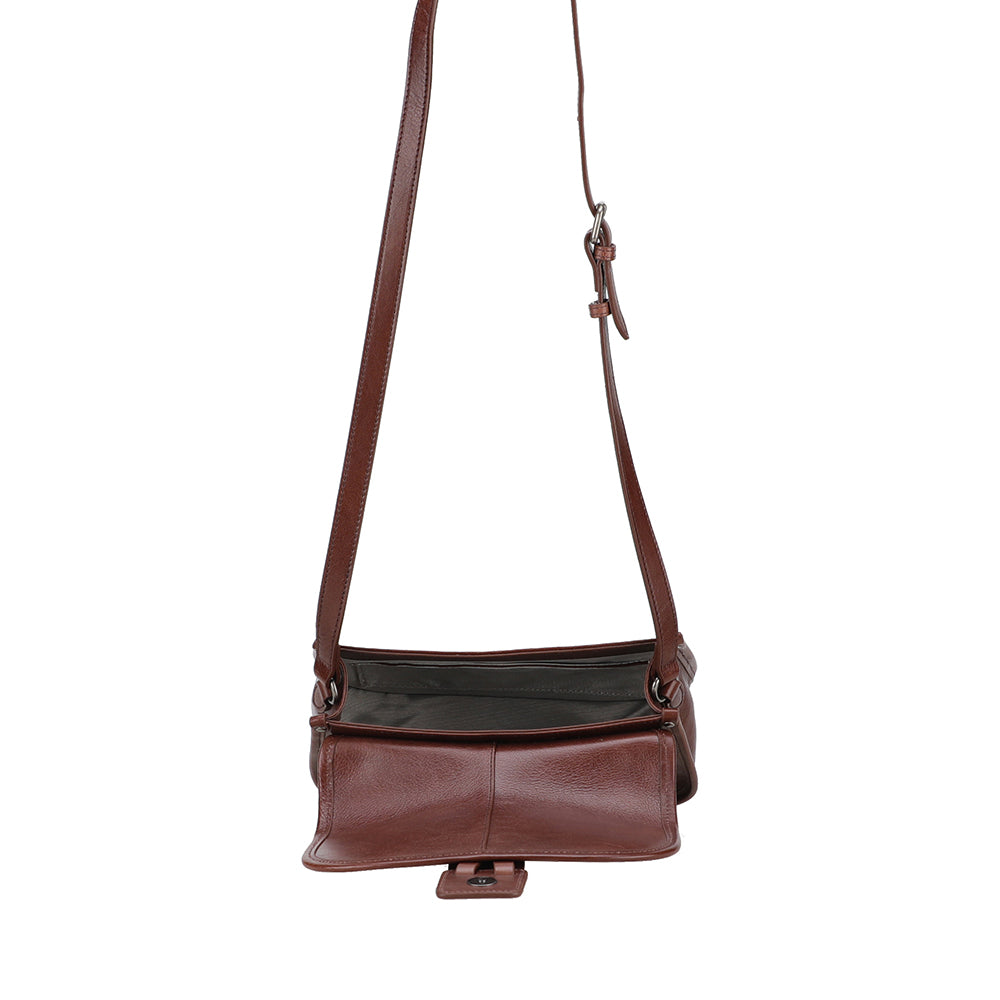 Edith Leather Flap Shoulder Bag, Small