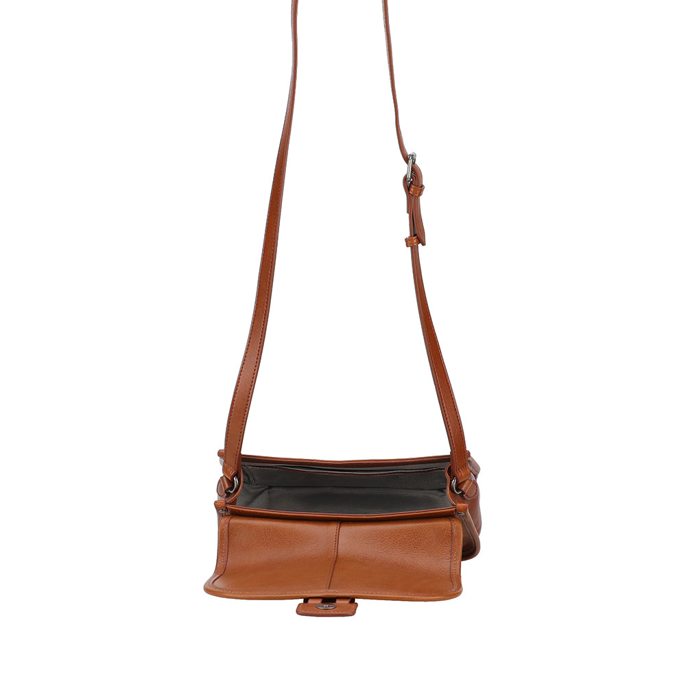 Edith Leather Flap Shoulder Bag, Small