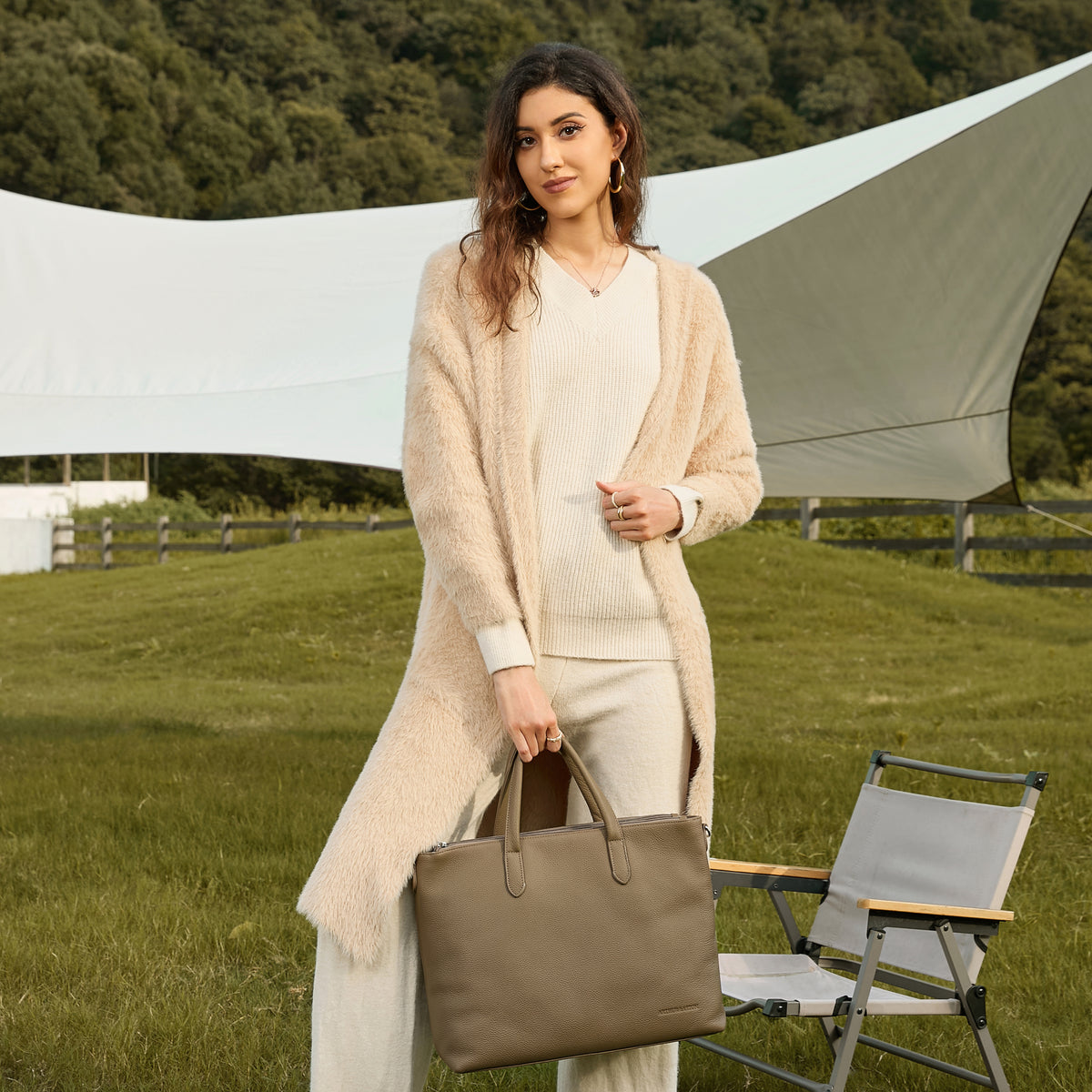 Large Rosalia leather handbag