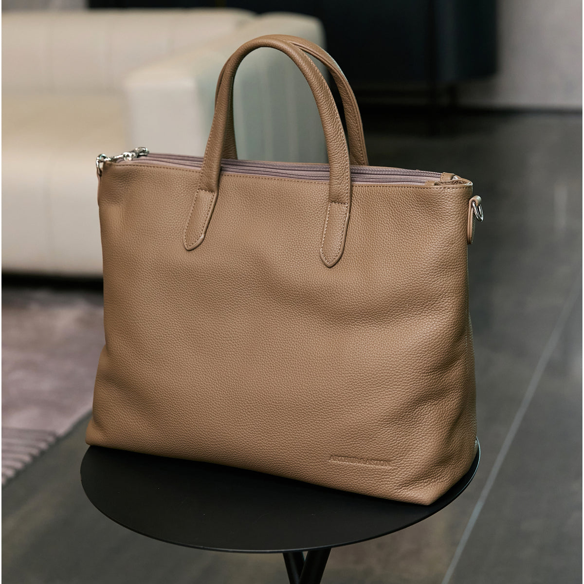 Large Rosalia leather handbag