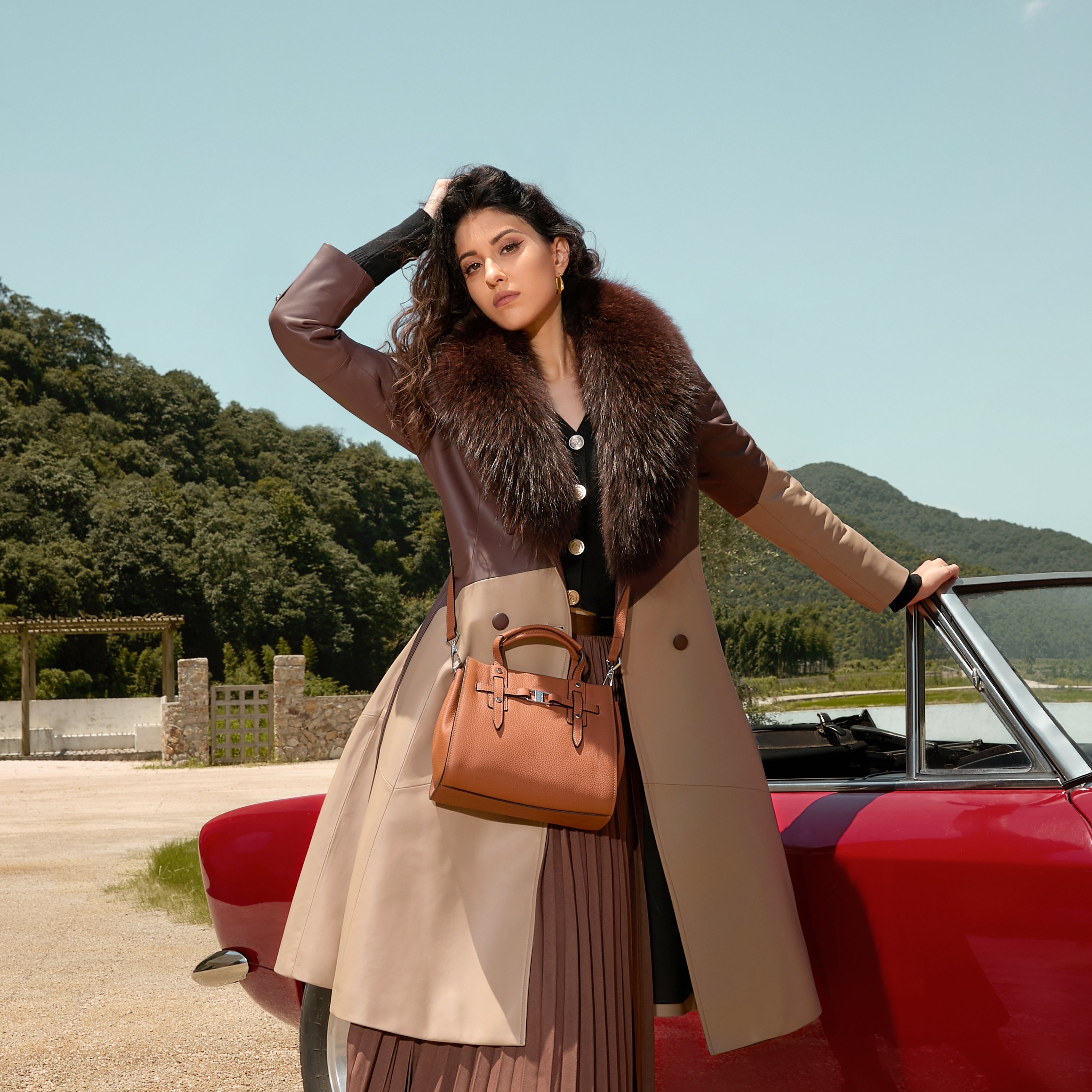 Daphne S leather handbag