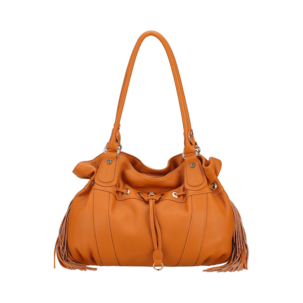 Sac épaule L Camille franges cuir