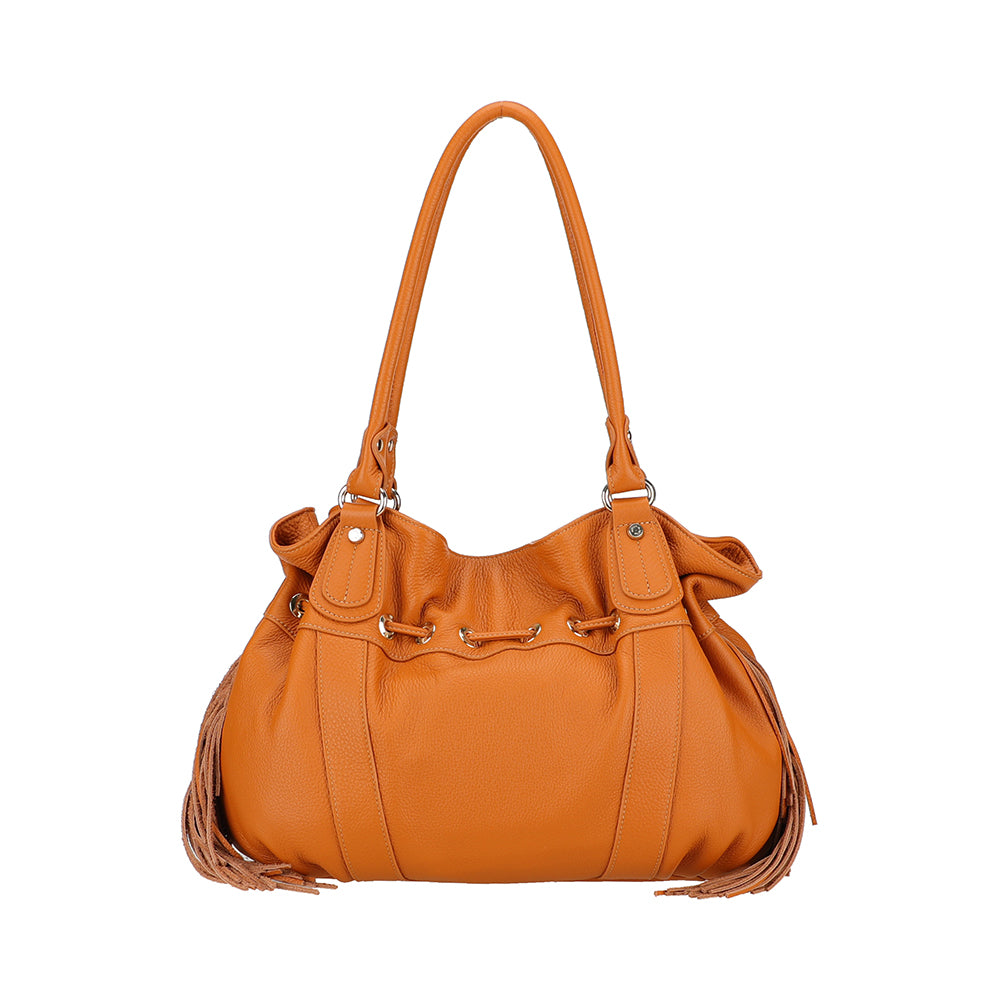Sac épaule L Camille franges cuir