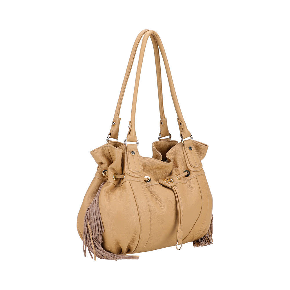 Sac épaule L Camille franges cuir