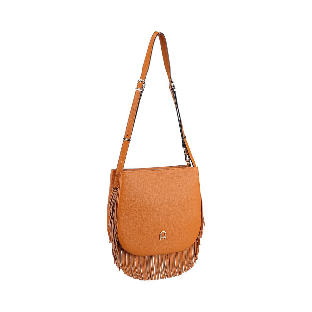 Sac épaule bandoulière Camille franges cuir