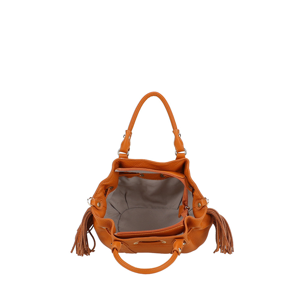 Mini sac à main S Camille franges cuir