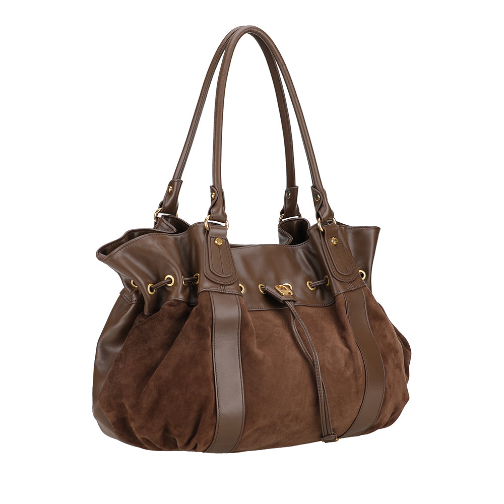Sac épaule XL Camille cuir suède