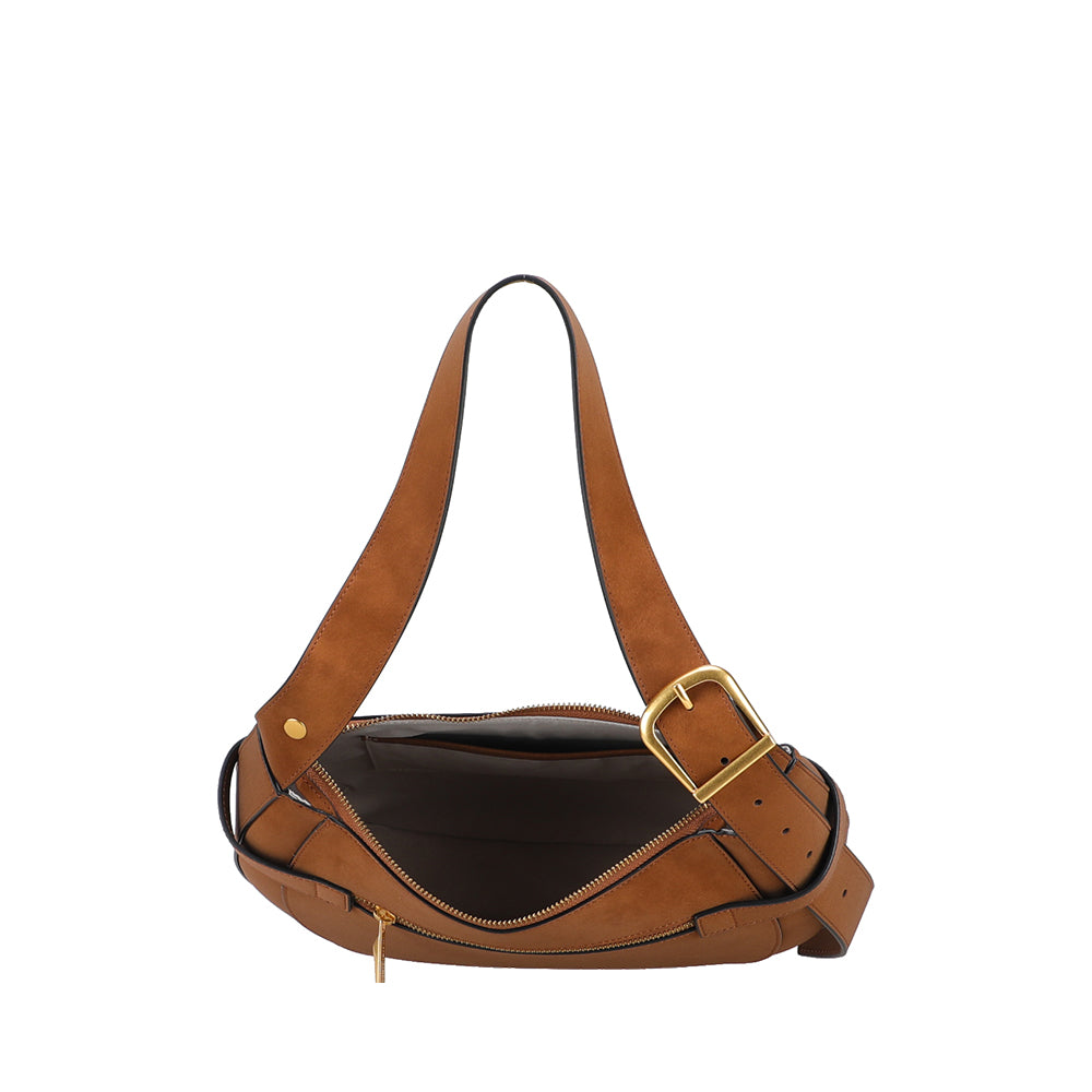 Madelena split leather shoulder bag