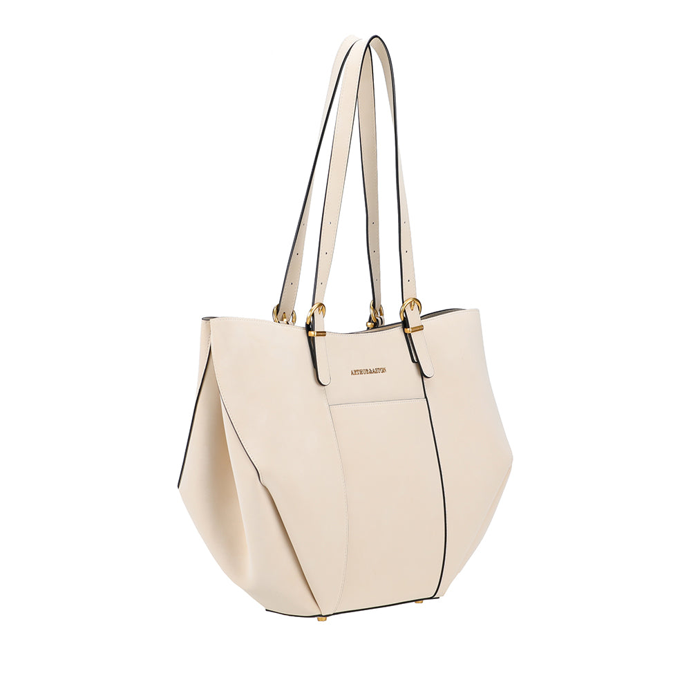 Sac cabas L croûte de cuir Madelena
