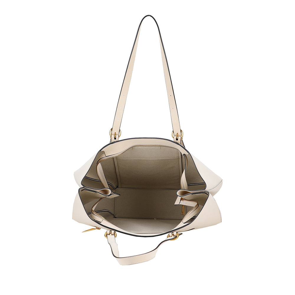 Sac cabas L croûte de cuir Madelena